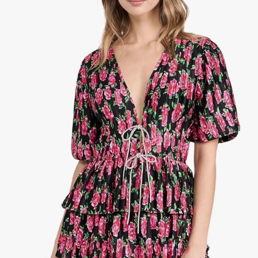 WAYF Women's Tie Front Mini Dress